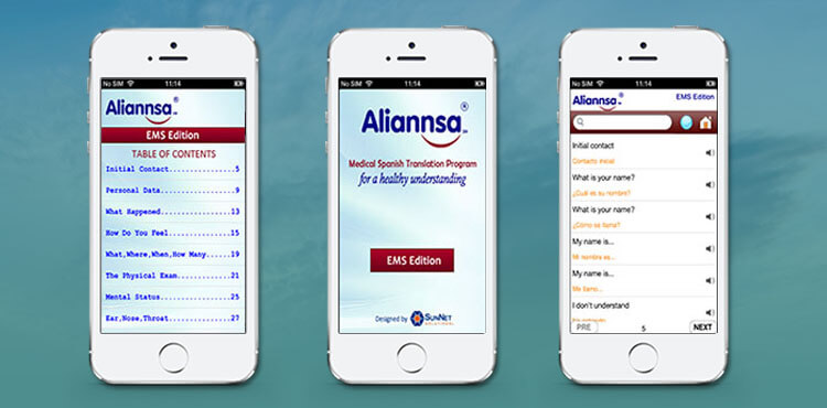 SunNet portfolio includes Aliannsa's mobile application for a spanish translation program.