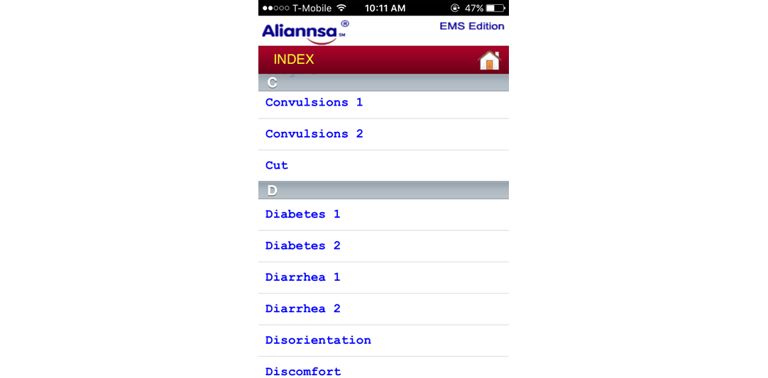 Aliannsa's Medical Spanish Translation Program Mobile App developed by SunNet Solutions.