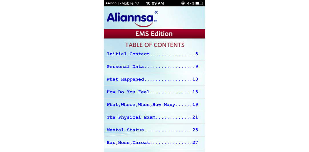 Aliannsa's Medical Spanish Translation Program Mobile App developed by SunNet Solutions.