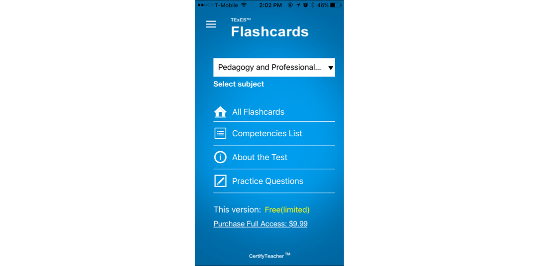 Flashcards mobile app developed by SunNet Solutions.