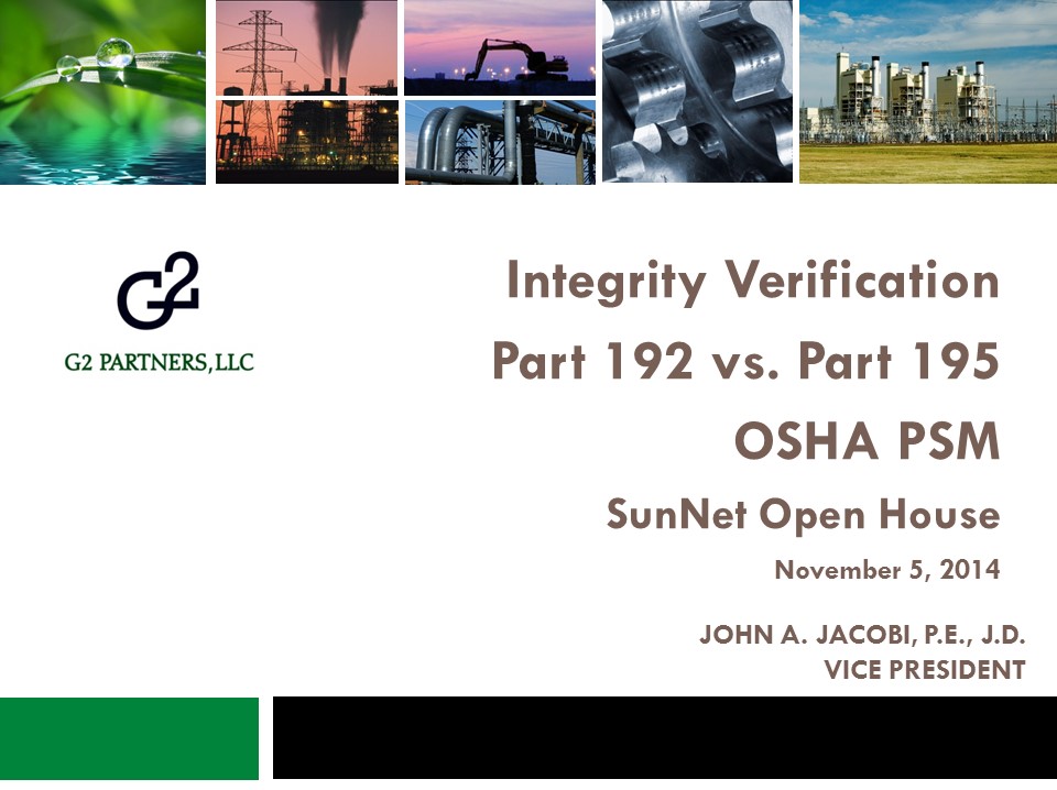 Powerpoint presentation on Integrity Verification for SunNet Open House.