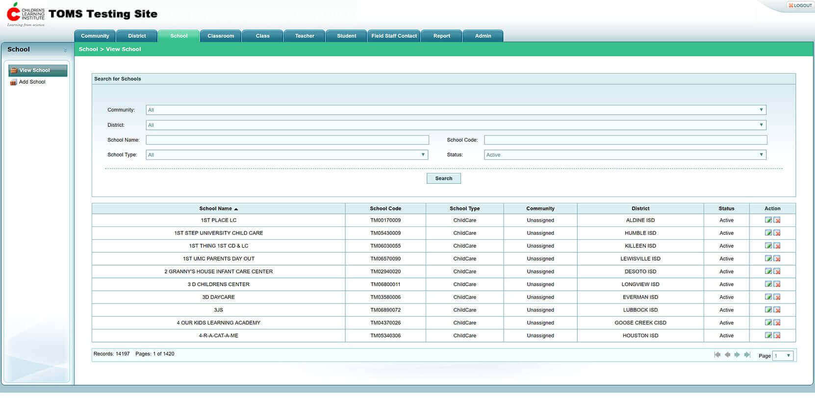 Education web portal developed by SunNet Solutions.